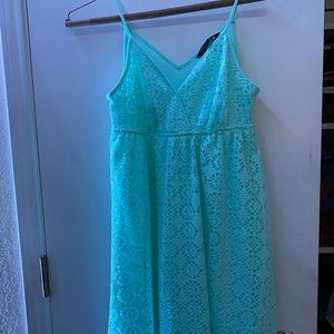 Teal lace dress